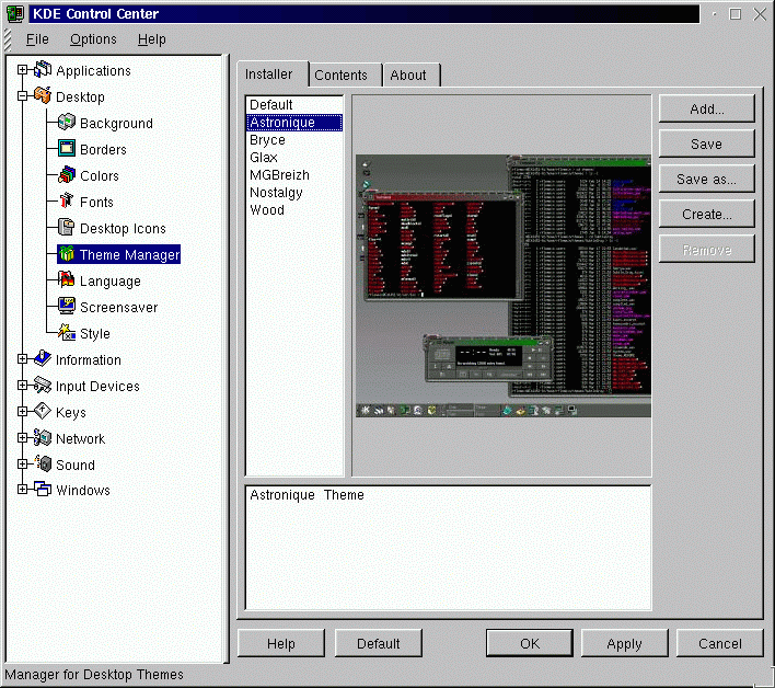 KDE control center