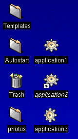 Icons on the KDE desktop