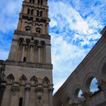 The cathedral bell tower in the Diocletian Palace ruins